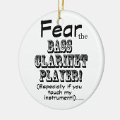 Angst voor de bass Clarinet Player Keramisch Ornament (Links)