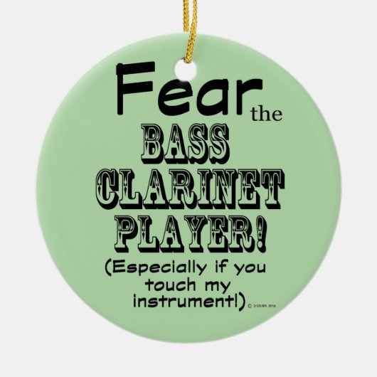 Angst voor de bass Clarinet Player Keramisch Ornament (Voorkant)