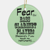 Angst voor de bass Clarinet Player Keramisch Ornament (Links)