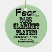 Angst voor de bass Clarinet Player Keramisch Ornament (Achterkant)