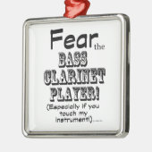 Angst voor de bass Clarinet Player Metalen Ornament (Links)