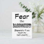 Angst voor de bassonist briefkaart (Staand voorkant)