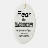 Angst voor de bassonist keramisch ornament (Rechts)