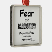 Angst voor de bassonist metalen ornament (Rechts)