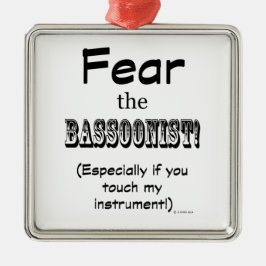 Angst voor de bassonist metalen ornament