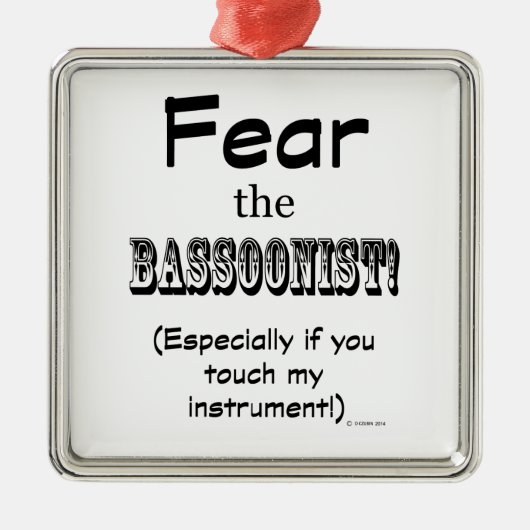 Angst voor de bassonist metalen ornament (Voorkant)