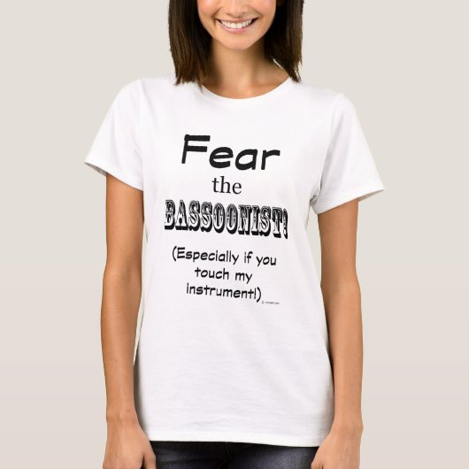 Angst voor de bassonist t-shirt (Voorkant)