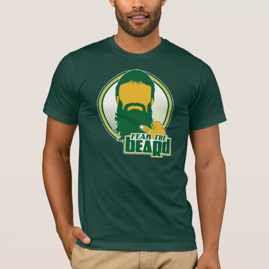 Angst voor de Beard Green en Gold T-shirt (Voorkant)