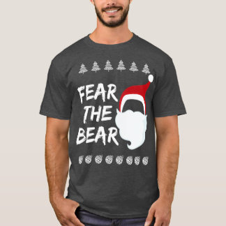 Angst voor de Beer Santas Beard en de kerstboomgri T-shirt