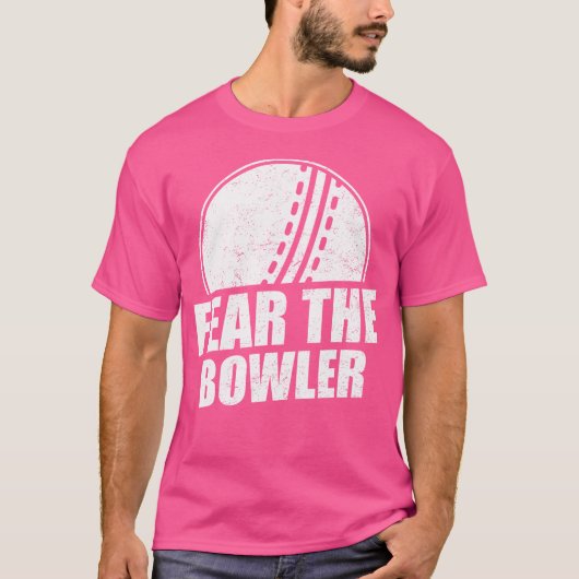 Angst voor de bowler cricket t-shirt (Voorkant)