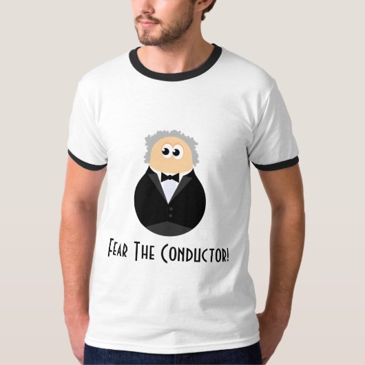 Angst voor de Cartoon van de Muziek van de Leider T-shirt (Voorkant)