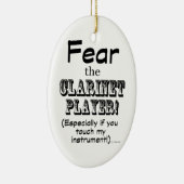 Angst voor de Clarinet Player Keramisch Ornament (Rechts)