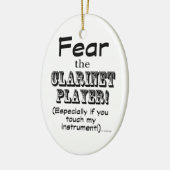 Angst voor de Clarinet Player Keramisch Ornament (Links)