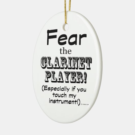 Angst voor de Clarinet Player Keramisch Ornament (Links)