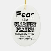 Angst voor de Clarinet Player Keramisch Ornament (Voorkant)