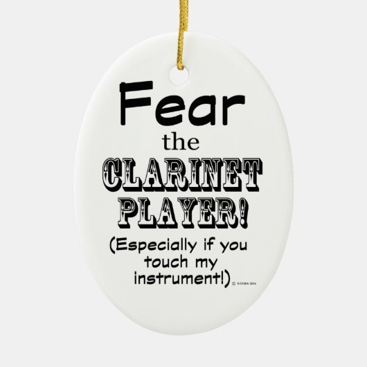 Angst voor de Clarinet Player Keramisch Ornament (Voorkant)