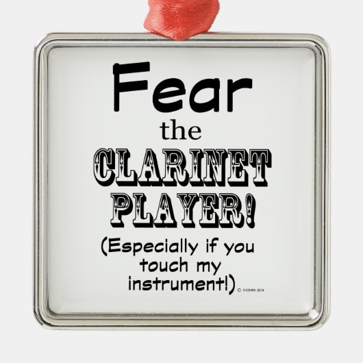 Angst voor de Clarinet Player Metalen Ornament (Voorkant)