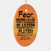 Angst voor de Clarinet Player van Contrabass Keramisch Ornament (Rechts)