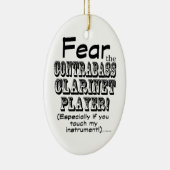 Angst voor de Clarinet Player van Contrabass Keramisch Ornament (Rechts)
