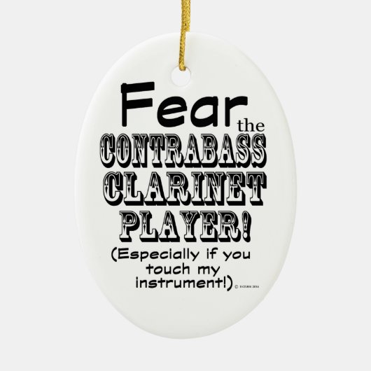 Angst voor de Clarinet Player van Contrabass Keramisch Ornament (Voorkant)