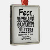 Angst voor de Clarinet Player van Contrabass Metalen Ornament (Rechts)