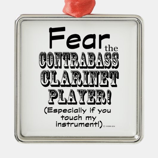 Angst voor de Clarinet Player van Contrabass Metalen Ornament (Voorkant)