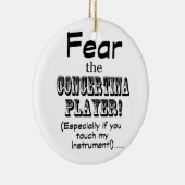 Angst voor de Concertina Player Keramisch Ornament (Rechts)