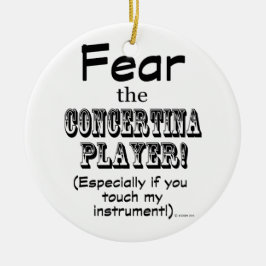 Angst voor de Concertina Player Keramisch Ornament