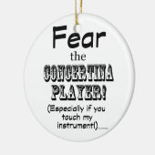 Angst voor de Concertina Player Keramisch Ornament (Links)