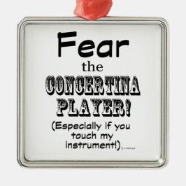 Angst voor de Concertina Player Metalen Ornament