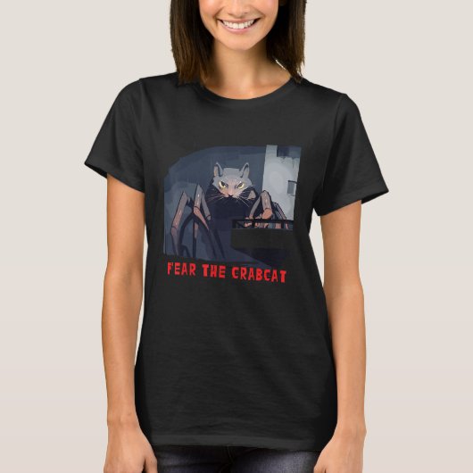 Angst voor de Crabcat Krabkat Cryptid Cryptozoolog T-shirt (Voorkant)