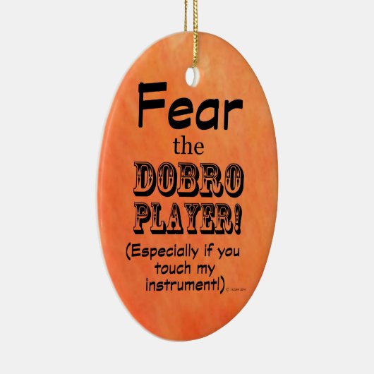 Angst voor de Dobro Player Keramisch Ornament (Rechts)