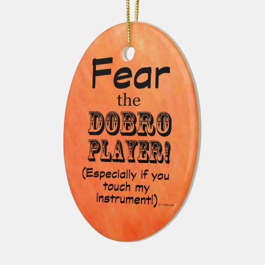 Angst voor de Dobro Player Keramisch Ornament (Links)