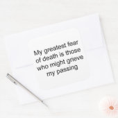 Angst voor de dood vierkante sticker (Envelop)