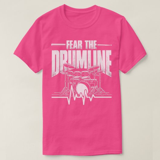 Angst voor de drumlijndrums t-shirt (Design voorkant)