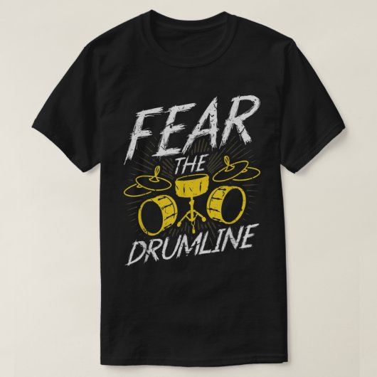 Angst voor de drumline, marchingband perkussionist t-shirt (Design voorkant)