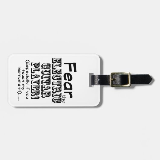 Angst voor de elektrische gitaarspeler bagagelabel (Voorkant horizontaal)