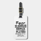 Angst voor de elektrische gitaarspeler bagagelabel (Voorkant verticaal)