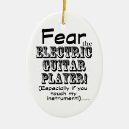 Angst voor de elektrische gitaarspeler keramisch ornament