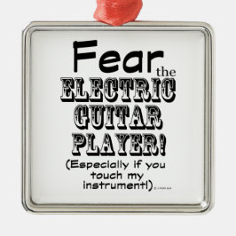 Angst voor de elektrische gitaarspeler metalen ornament
