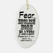 Angst voor de Engelse Horn Player Keramisch Ornament (Rechts)