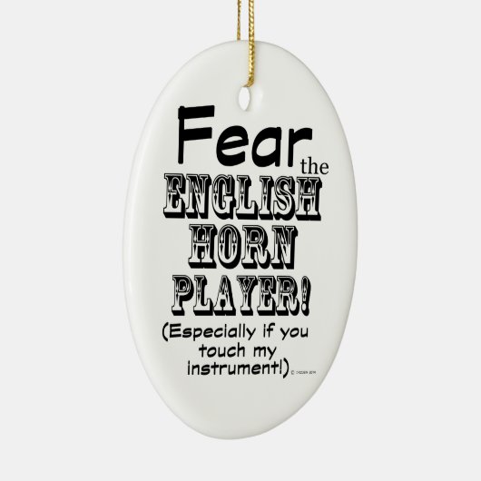 Angst voor de Engelse Horn Player Keramisch Ornament (Rechts)