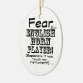 Angst voor de Engelse Horn Player Keramisch Ornament (Links)