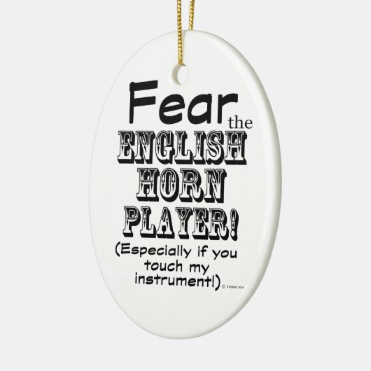 Angst voor de Engelse Horn Player Keramisch Ornament (Links)