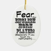 Angst voor de Engelse Horn Player Keramisch Ornament (Voorkant)