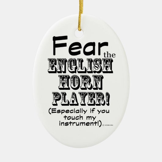 Angst voor de Engelse Horn Player Keramisch Ornament (Voorkant)