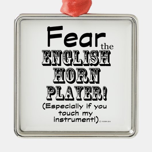 Angst voor de Engelse Horn Player Metalen Ornament (Voorkant)
