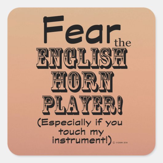 Angst voor de Engelstalige Sticker van Horn Player (Voorkant)