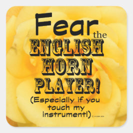 Angst voor de Engelstalige Sticker van Horn Player