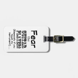 Angst voor de gitaarspeler bagagelabel